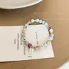 Pulseira de Pedras Shoushan com Contas para Mulheres Verão Nicho Design Fresco DIY Contas Soltas Fio Acessórios Pulseira Atacado
