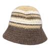 Chapéu de Pescador Quente Colorido de Tricô Novo Estilo Étnico para Outono e Inverno para Mulheres, Chapéu de Balde Pequeno de Tricô Afina-Rosto para Uso Externo para Mulheres