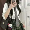 Corbata Estilo Academia Japonesa JK para Mujer Rayas Burdeos y Marrón Corbata Atada a Mano Accesorio para Camisa de Hombre Estilo Estudiante Azul