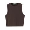 Z comercio exterior transfronterizo al por mayor primavera nuevo top corto versátil de color liso para mujer, cuello redondo, sin mangas 2335353