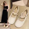 Zapatos Mary Jane de tacón bajo para mujer, nueva colección primavera/verano 2026, zapatos de cuero estilo francés con suela blanda y tacón grueso, perfectos con vestidos, hermosos zapatos de vestir para mujer