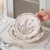 Mar de Flores Românticas 2025 Nova Casa Luxo Leve Alto Valor Prato de Cerâmica Prato para Bife Prato Raso Prato Especial para Peixe Cozido no Vapor