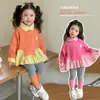 Conjunto de Camiseta Térmica para Niñas, Nuevo Estiloso Conjunto de Primavera y Otoño 2026 para Niños, Conjunto Casual de Dos Piezas a la Moda para Bebés Niñas