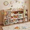 Estantería de juguete de madera maciza transfronteriza Estantería de almacenamiento de juguetes para jardín de infancia Montessori Estantería de libros para niños multicapa Organizador de juguetes