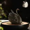 Accesorios de Té Creativos que Cambian de Color de las Dinastías Tang y Song, Mesa de Té Cisne Blanco, Adornos para Juegos de Té, Figura de Mascota de Té Bonsái de Resina Pixiu que Rocía Agua