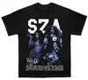 Camiseta Corta de Manga Corta con Estampado Sza Estilo Harajuku Y2K