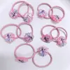 Diademas Florales Transparente y Frescas de Verano para Niñas, Set de Gomas para el Cabello de Estrella de Cinco Puntas y Corazón Transparentes como el Hielo, Paquete de Diez Gomas para el Cabello