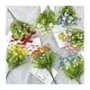 20 crisantemos silvestres artificiales pequeños para decoración de hogar moderno, frescos y elegantes, adecuados para la decoración de la pared del fondo del sofá de la sala de estar, flores artificiales nuevas al por mayor
