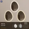 Espejo de baño de alta gama, sin marco, forma irregular, espejo de baño LED inteligente de mango, espejo de tocador de pared, espejo inteligente