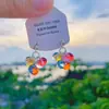 Pendientes de Florilo Estilo Vacaciones Dopamina Aguja Plateada Pendientes de Botón Frescos Dulces de Moda Pendientes Elegantes de Nicho de Moda para Mujer