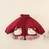 Nueva Chaqueta de Algodón Gruesa Estilo Invierno Dobladillo Simple a Cuadros para Niñas Jóvenes y Niños Pequeños