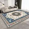 Alfombra de Estilo Persa Transfronteriza, Sala de Estar, Dormitorio, Alfombrilla de Mesita de Noche, Antideslizante, Resistente a Manchas, Alfombra para Sofá, Alfombra de Terciopelo de Cristal al por Mayor