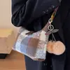 Bolsos Transfronterizos para Mujer 2025 Nuevo Bolso de Mano de Moda Nicho de Alta Gama a Cuadros Bolso Versátil de Hombro Cruzado