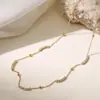Aogu Moda Europea y Americana Personalidad Chapado en Oro Circonita Acero Inoxidable Collar para Mujeres Ins Nicho Gama Alta Versátil Cadena para Clavícula