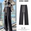 Pantalones anchos de terciopelo de algodón europeo para mujer, pantalón adelgazante de cintura alta, recto, informal, de moda de primavera