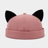 Moda Creativa Orejas de Gato Sencillo Tablero de Luz Sombrero de Piso de Hombre y Mujer Personalizado Moderno Compras Lindo Sombrero Melón Sombrero de Moda
