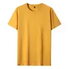 Camiseta de manga corta de 180 g para hombre y mujer, nuevo estilo primavera-verano, casual y versátil, color liso