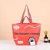 Fábrica dupla portátil bolsa de tecido personalizada portátil plástico revestido pele de cobra bolsa de publicidade da empresa sacola de presente personalizada