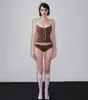 Moda Nuevo Traje de Baño 2025 Nicho Sexy con Cordones y Lazo Sin Mangas Pullover con Tirantes Top Corto Ropa de Baño para Mujer