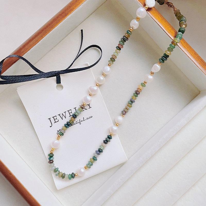 秋冬咖色美拉德天然石项链 (4)