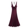 Vestido de tirantes con textura de satén de seda, popular en la moda de Aliexpress, europeo y americano transfronterizo