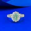 Mujing Cultiva Nuevos Modelos de Anillos Ovalados de Plata S925 de 5*7mm con Diseño de Borde de Perlas Doble Fila, Disponibles en Tres Colores, Transmisión en Vivo Disponible