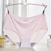810 Ropa Interior Femenina de Seda de Hielo Sin Marcas Una Pieza Transpirable Cintura Media Sexy Ropa Interior Femenina Bragas Placa de Cabeza Ligera
