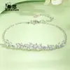 Pulsera de Flor de Glicinia de Plata de Ley s925 para Mujer Pulsera de Circonita Morada Joyería Brillante de Lujo Ligero para Atuendo de Verano Joyería Exquisita de Plata