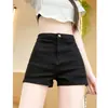 Shorts Jeans de Cintura Alta Estilo Coreano para Mulheres 2023 Novo Verão Finos Elásticos Roupa Externa Garota Popular Emagrecedor Ins Justos ao Corpo Hot Pants
