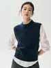 Nuevo Chaleco de Cachemira para Mujer Otoño/Invierno 2026, Cuello Redondo, Sin Mangas, Color Sólido, Chaleco de Punto Simple, Chaleco Engrosado