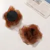 Color Caramelo Retro Malla Seda Brillante Borde Crudo Camelia DIY Atmósfera Tocado Pendientes Accesorios de Ropa Accesorios