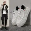 Zapatos para hombre KYD-918, colección de otoño, zapatillas casuales de cuero de moda con suela gruesa, nuevo modelo 2026, adecuados para deportes y uso diario, zapatillas blancas