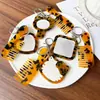 Peine espejo en forma de corazón, colgante de peine de acetato, accesorio de bolso simple y versátil, peine portátil con mango, llavero