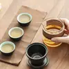 Copo de Compartilhamento de Chá de Alta Temperatura Resistente ao Calor Estilo Japonês para Venda por Atacado, Recipiente para Compartilhar Chá, Conjunto de Chá Kung Fu de Vidro Borossilicato Alto, Copo Único