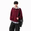 Conjuntos de Punto de Dos Piezas para Otoño e Invierno para Hombres y Mujeres, Prendas de Punto con Cuello Henry de Moda Americana de Otoño, Tops Casuales Sueltos Retro