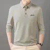 Polos transfronterizos para hombre, nueva colección otoño 2026, camisetas de manga larga casual de negocios para mediana edad, tops para hombre al por mayor