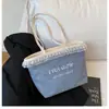 Bolso Tote de Mezclilla con Encaje Coreano para Chica 2025 Nuevo Bolso de Lona para Hombro Diseño Nicho Bolso para Mujer para Ir al Trabajo