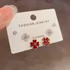 Moda Outono e Inverno Brincos de Tarraxa Três Peças Pétala de Zircônia Simples Exquisitos Leve Luxo Design Gentil Versátil Brincos para Mulheres