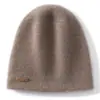 Chapéu de Cashmere Feminino 100% Cashmere Puro Outono e Inverno Mais Fácil de Combinar Cor Sólida Casual Moda Chapéu Quente Tricotado