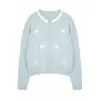 Nuevo cárdigan de encaje con lazo estilo coreano para otoño e invierno, suéter de punto dulce, suave, delicado, juvenil y casual para mujer