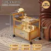 Mesa de Centro Móvil 2026 Estilo Nuevo Lujo Ligero Sensación de Alta Gama Estilo Vintage Carrito Pequeño Mesa Auxiliar Gabinete Lateral de Sofá Sala de Estar Uso Doméstico