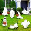 Placa de Jardim de Halloween Mais Vendida Transfronteiriça, Placa Decorativa Assustadora de Fantasma Branco que Brilha no Escuro para Festa de Feriado