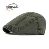 Boina Nova de Verão Masculina Chapéu de Beisebol de Algodão Lavado Retro Britânico Chapéu Frontal Bordado Versátil Casual Feminino