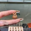 Bolsa de Dinero de Madera de Durazno Antigua Accesorios Culturales DIY Pulsera Pulsera Cuerda Trenzada con Cuentas Colgante Accesorios Creativos