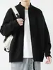 Suéter de punto cárdigan con cuello alto para hombre, nuevo estilo otoño e invierno, holgado, simple, color liso, casual, estilo relajado, chaqueta versátil de moda