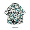 Camisa Vintage Estampada de Manga Curta da Tailândia Marca da Moda Unissex Solta Estilo Havaiano Praia Camisa para Casal Casaco da Moda