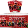 Suprimentos para festa temática de jogo de mundo virtual Roblox transfronteiriço bandeirola de puxar bandeira copo de papel prato de papel toalha de papel toalha de mesa
