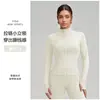 Lulu ropa de fitness mismo estilo chaqueta deportiva de manga larga ajustada con agujeros para los pulgares top cuello alto ropa de yoga para mujer para exteriores
