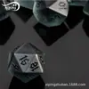 Venda Direta da Fábrica Conjunto de 7 Peças de Dados de Vidro Cinza Fosco para Dungeons and Dragons Dnd Dados de Cristal Multifacetados Divertidos
