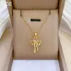 [Acero de titanio] Collar elegante para mujer, cadena de acero con microincrustaciones de cobre, color simple, elegante y elegante, cadena para clavícula.